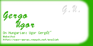 gergo ugor business card
